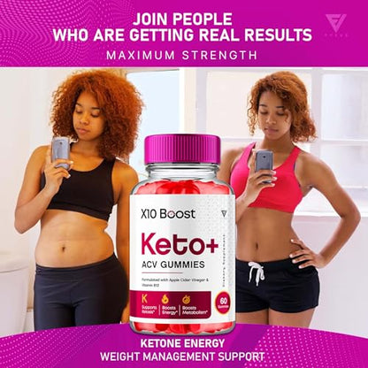 (2 Pack) X10 Boost Keto ACV Gummies, X10 Keto Boost Gummies Advanced Weight Loss Fyvus