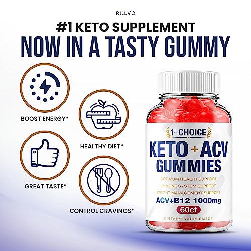 (2 Pack) 1st Choice Keto ACV Weight Loss Gummies Keto First Choice ACV Advanced Formula Rillvo