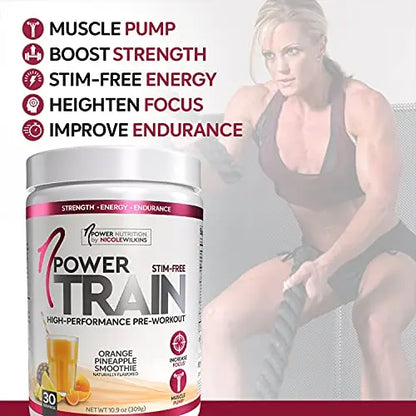nPower Nutrition-Train Pre-Workout for Women, Orange Pineapple, 30 Servings, Stimulant nPower Nutrition