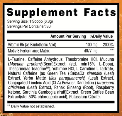 Motiv-8 Pre-Workout Peformance, Sugar Free Pre-Workout, Boost Energy and Focus Motiv-8