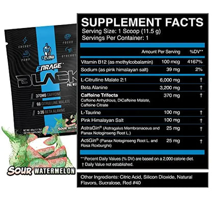eFlow Nutrition ENRAGE Black Preworkout Sample Packs - Travel Packs - High Stim Energy eFlow Nutrition