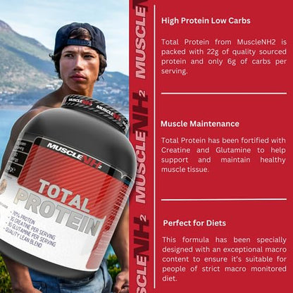 Muscle Nh2 Total Protein, Whey Protein Powder with Creatine Monohydrate and Glutamine Muscle Growth MuscleNh2