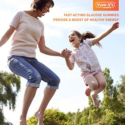 YumVs Complete Glucose Gummies, Raspberry Flavor, (60 Ct); Chewable YUM-V'S