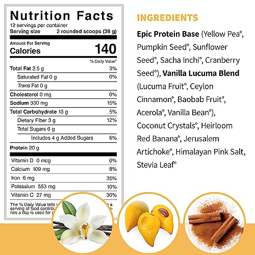 Sprout Living Epic Protein Vanilla Lucuma, 454 g Sprout Living