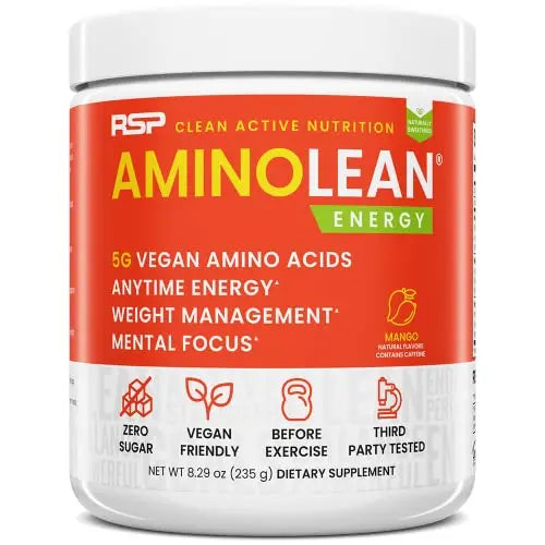 RSP Nutrition Mango Aminolean Amino Acid Supplement Powder, 8.29 OZ RSP NUTRITION