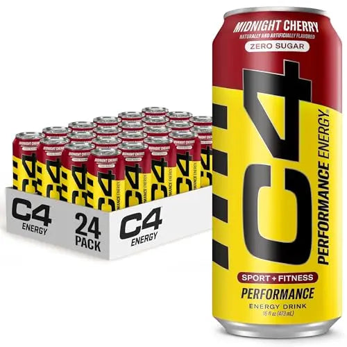 C4 Energy Carbonated Zero Sugar Energy Drink, Pre Workout Drink + Beta Alanine, Midnight Cellucor