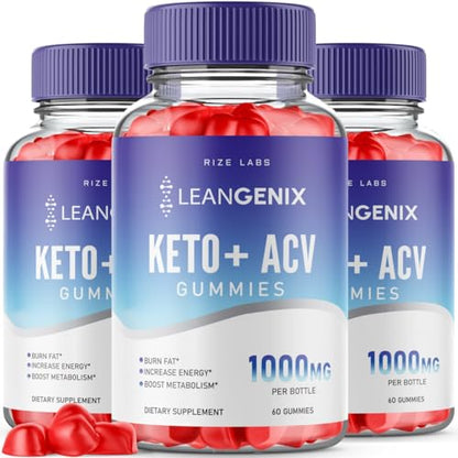 (3 Pack) Leangenix Keto ACV Gummies, Leangenix Keto + ACV for Advanced Weight Loss rize labs
