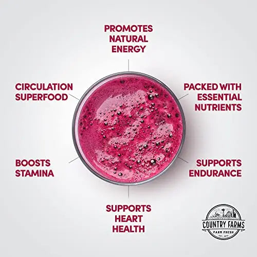 COUNTRY FARMS Bountiful Beets Powder, Wholefood Beet Extract Superfood, Natural Nitric COUNTRY FARMS