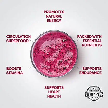 COUNTRY FARMS Bountiful Beets Powder, Wholefood Beet Extract Superfood, Natural Nitric COUNTRY FARMS