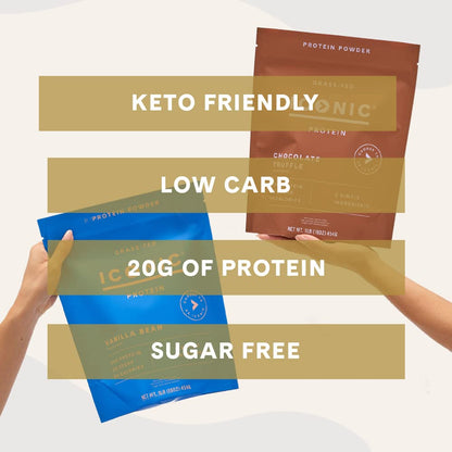 ICONIC Protein Powder, Chocolate Truffle - Sugar Free, Low Carb Protein Powder - Lactose Free, Gluten Free, Non-GMO - 20g Grass Fed Whey & Casein Protein - Keto Friendly, 1 lb. Pouch (17 Servings) ICONIC buy supplements Au