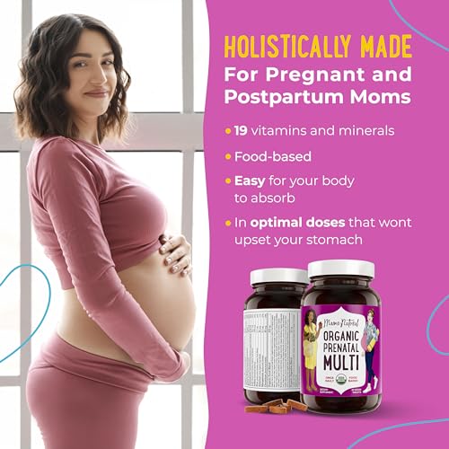 Mama Natural 100% Organic Prenatal Vitamins | One A Day Prenatal Vitamins (30 Servings) Mama Natural