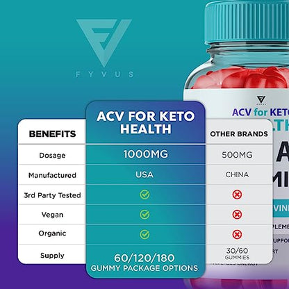 (2 Pack) ACV for Keto Health Gummies, ACV Keto Health ACV Advanced Weight Loss Gummies Fyvus