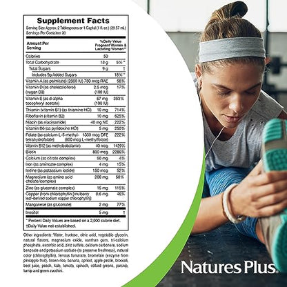 NaturesPlus Source of Life Prenatal Liquid, Tropical Fruit - 30 fl oz - Multivitamin Nature's Plus