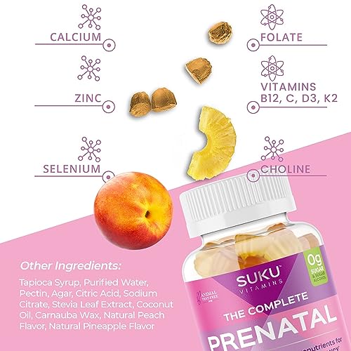 SUKU Vitamins - Complete Prenatal - Enriched with Calcium, Vitamin K2, Vitamin B12 SUKU Vitamins