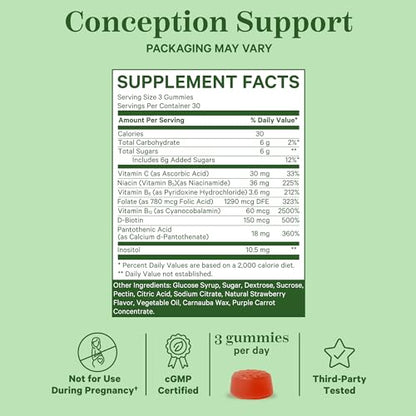 Pink Stork Fertility Gummies, Support Conception and Hormone Balance for Women with Inositol Pink Stork