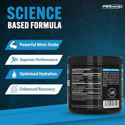 PEScience High Volume Nitric Oxide Booster Pump Pre Workout Powder, Sour Peach Candy PEScience