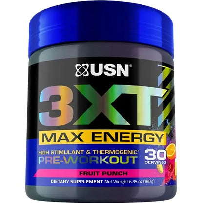 USN 3XT Max Pre-Workout Supplement Drink Mix Powder for Energy, Endurance and Pump USN