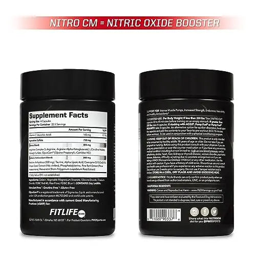PMD Sports Nitro cm - Nitric Oxide with Agmatine Pre Workout Supplement - Muscle PMD