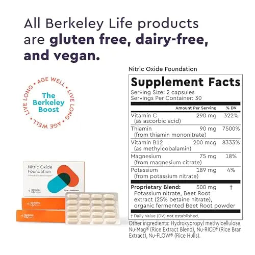 Berkeley Life Professional - Nitric Oxide Booster & Support Supplement with Organic Beetroot Berkeley Life