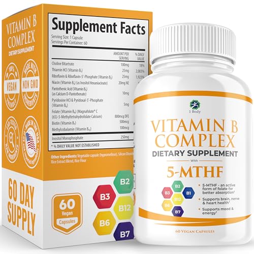 1 Body Vitamin B Complex – 5-MTHF Folate with B1, B2, B5, B6 1 Body