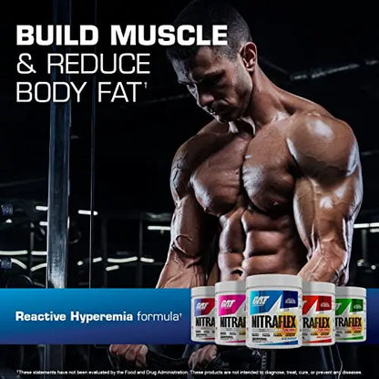GAT SPORT NITRAFLEX Burn, Pre Workout Thermogenic Powder, Apple Melon, 30 Servings GAT SPORT