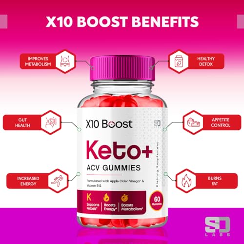 (2 Pack) X10 Boost Keto ACV Gummies Advanced Weight Loss, X10 Boost Keto S.O Labs