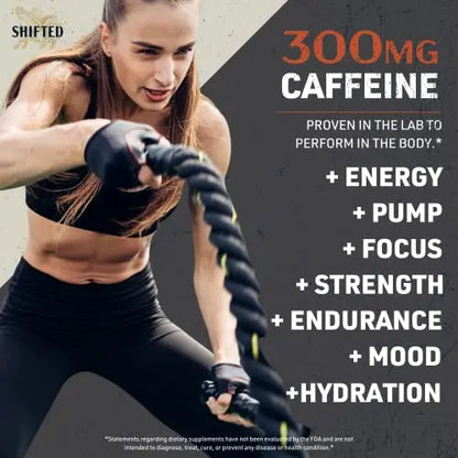 SHIFTED Maximum Pre Workout Powder, Energy & Focus Supplement with Creatine Monohydrate SHIFTED