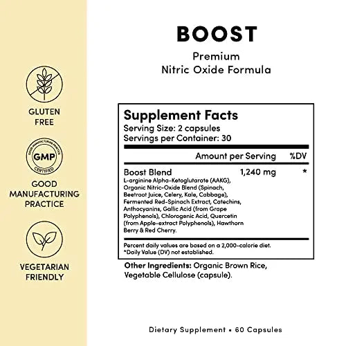Tranont Boost - Premium Nitric Oxide Supplement Formula - Promotes Optimal Health Tranont