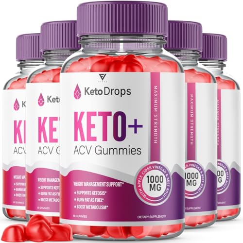 (5 Pack) Keto Drops ACV Gummies, Ketodrops Keto ACV Gummies Advanced Weight Loss Fyvus