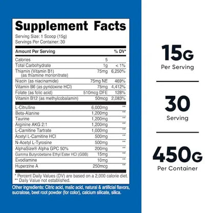 Nutricost Stim-Free Pre-Workout Powder Fruit Punch 30 Servings - Gluten Free, Non-GMO Nutricost