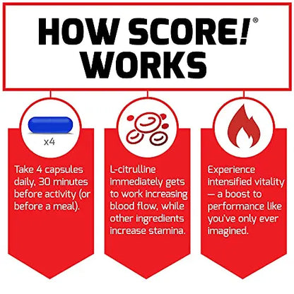 FORCE FACTOR Score!, 2-Pack, Nitric Oxide Supplement for Men, Nitric Oxide Booster Force Factor