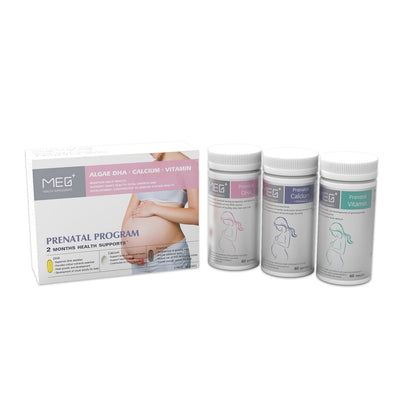 MEG+ Prenatal Supplement DHA Calcium Vitamin | 2-Month Supply 180 Counts |Omega-3 DHA Algal MEG+