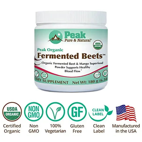 Peak Pure & Natural Peak Organic Fermented Beets - Organic Fermented Beet Powder Peak Pure & Natural