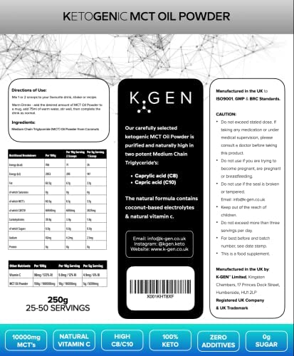 Keto MCT Oil Powder Pure Coconut MCT Keto Coffee Creamer | Premium Quality C8 Easily Absorbed & Digested K GEN ketogenic enhancementBuy Supplements Australia