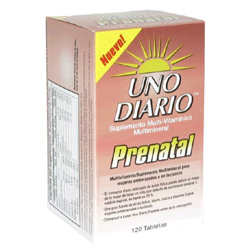 Uno Diario Prenatal Multivitamin, 120ct. (Pack of 3) Uno Diario