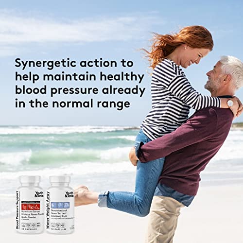 Youth & Tonic Daily Water Weight Away Pills and Blood Pressure Support Supplements/Natural Youth & Tonic