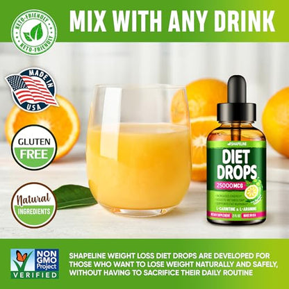 (Pack of 2) Weight Loss Drops - Made in USA - Appetite Suppressant for Women & Men SHAPELINE