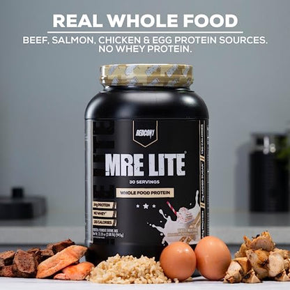 REDCON1 MRE Lite Whole Food Protein Powder, Fudge Brownie - Low Carb & Whey REDCON1Buy Supplements Australia