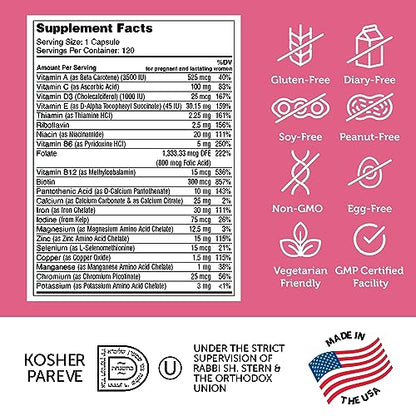 Zahler - Total One Prenatal Vitamins for Women (120 Count) Daily Multi Vitamin Prenatals Zahler