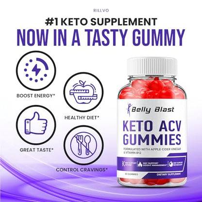 (2 Pack) Belly Blast Keto ACV Gummies - Keto Belly Blast ACV Advanced Formula Belly Blast Rillvo