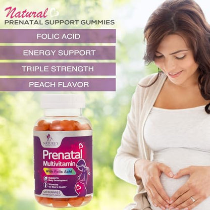 Nature's Prenatal Multivitamin Gummy with Folic Acid, Prenatal Vitamins w/Folate, Choline, Vitamin A Nature's Nutrition