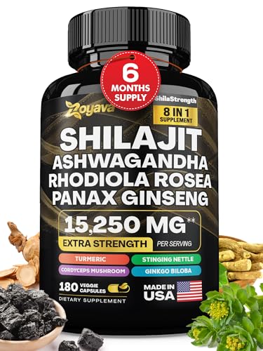 Zoyava Shilajit 9000MG Radiant Health Blend Ashwagandha 2000MG Rhodiola Rosea Zoyava