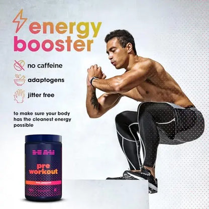 BEAM Be Amazing Vegan Pre-Workout Powder | Energy Booster Powdered Drink with All BEAM