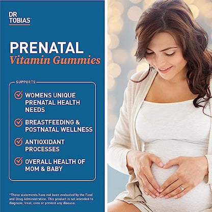 Dr. Tobias Prenatal Vitamin Gummy – Iron Free Prenatal Vitamins with DHA and Folic Acid – Good Source Dr. Tobias