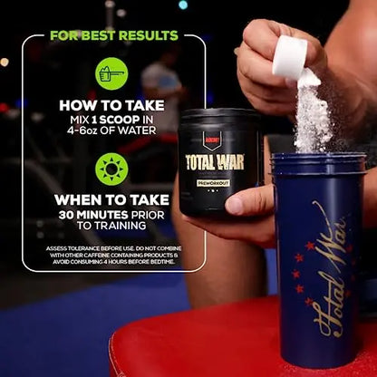 REDCON1 Total War Pre Workout Powder, Sour Gummy Bear - Fast Acting Caffeinated REDCON1