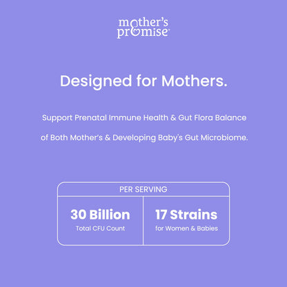 Prenatal Probiotics for Women | 30 Billion CFU, 17 Strains + Organic Prebiotics Mother's Promise