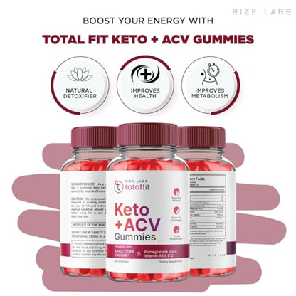 (2 Pack) Total Fit Keto ACV Gummies Advanced Weight Loss, Total Fit Keto ACV + BCB Gummies rize labs