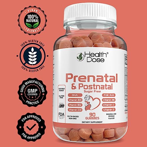 Health Dose Prenatal & Postnatal Vitamins for Pregnant and Lactating Women, DHA & Folic Acid Health Dose